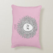 Cute Nest & Egg Personalized Initialen & Name Pink Accent Kussen (Achterkant (Verticaal))