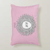 Cute Nest & Egg Personalized Initialen & Name Pink Accent Kussen (Voorkant(Verticaal))