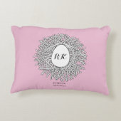 Cute Nest & Egg Personalized Initialen & Name Pink Accent Kussen (Achterkant)