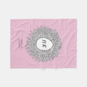 Cute Nest & Egg Personalized Initialen & Name Pink Fleece Deken (Voorkant (Horizontaal))