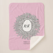 Cute Nest & Egg Personalized Initialen & Name Pink Sherpa Deken (Voorkant)