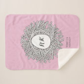 Cute Nest & Egg Personalized Initialen & Name Pink Sherpa Deken (Voorkant (horizontaal))
