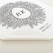 Cute Nest & Egg - Persoonlijke Initialen en naam Sherpa Deken (3/4)