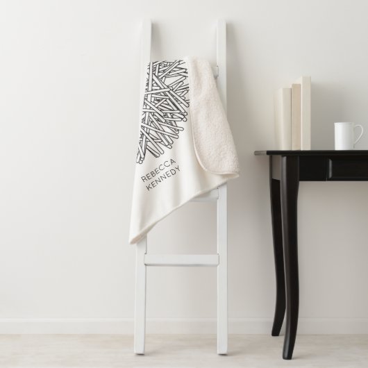 Cute Nest & Egg - Persoonlijke Initialen en naam Sherpa Deken (In situ)