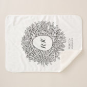 Cute Nest & Egg - Persoonlijke Initialen en naam Sherpa Deken (Voorkant (horizontaal))