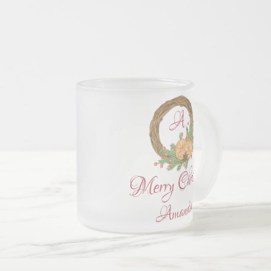 Cute nest kermas matglas koffiemok (Voorkant rechts)