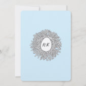 Cute Nest Monogram Baby Boy Baby shower Kaart (Achterkant)