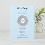 Cute Nest Monogram Baby Boy Baby shower Kaart (Staand voorkant)