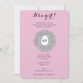 Cute Nest Monogram Baby Girl Baby shower Kaart (Voorkant)