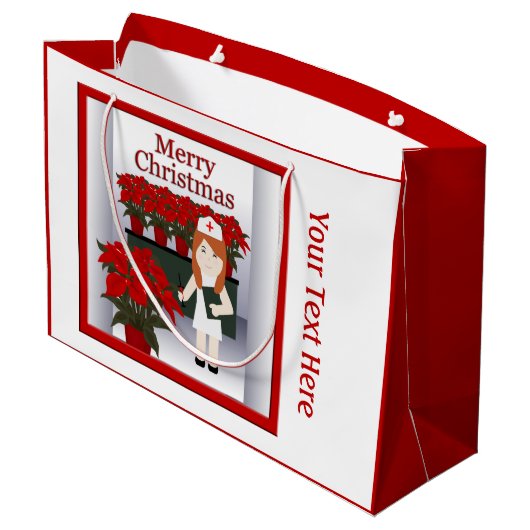 Cute Neurse 5 grote kerstcadeau Groot Cadeauzakje (Achterkant Gekanteld)