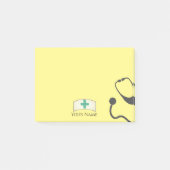 Cute Neurses Pet Medical Stethoscoop Gele naam Post-it® Notes (Voorkant)