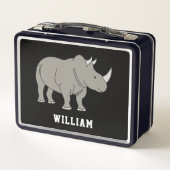 Cute Neushoorn Persoonlijke Aangepaste Naam Terug (Achterkant)