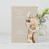 Cute Neutral Beige Baby Baby shower Kaart (Staand voorkant)