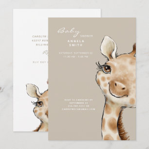 Cute Neutral Beige Baby Baby shower Kaart