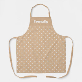 Cute  Neutral Beige White Polka Dot Pattern Schort