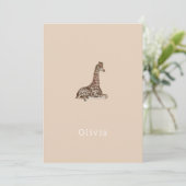 Cute Neutral Birth Announcement Giraffe Card Kaart (Staand voorkant)
