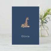 Cute Neutral Birth Announcement Giraffe Card Kaart (Staand voorkant)