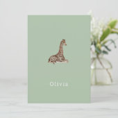 Cute Neutral Birth Announcement Giraffe Card Kaart (Staand voorkant)
