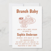 Cute Neutral Coffee & Pancakes Brunch Baby Shower Kaart (Voorkant)