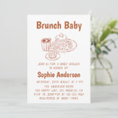 Cute Neutral Coffee & Pancakes Brunch Baby Shower Kaart (Staand voorkant)
