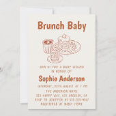 Cute Neutral Coffee & Pancakes Brunch Baby Shower Kaart (Voorkant)