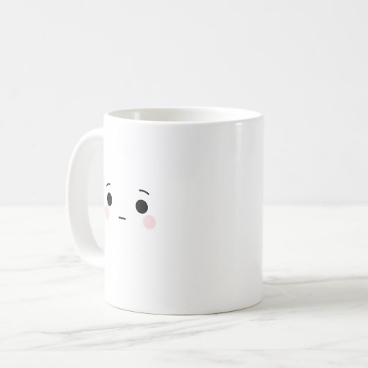 Cute Neutral Face Mug Minimal Coffee Cup Koffiemok (Voorkant links)