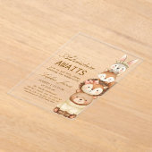 Cute Neutral Forest Animals Baby Shower Invitation Acryl Uitnodigingen (Laagn)