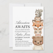 Cute  Neutral Forest Animals Baby Shower  Kaart (Voorkant)