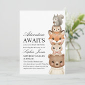 Cute  Neutral Forest Animals Baby Shower  Kaart (Staand voorkant)