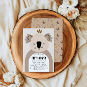 Cute Neutral Koala Boho Baby Shower Kaart