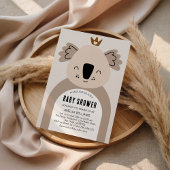 Cute Neutral Koala Boho Baby Shower Kaart