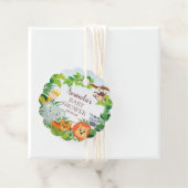 Cute Neutral Safari Oerwoud Bedankjes Labels (In situ)