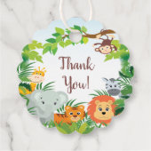 Cute Neutral Safari Oerwoud Bedankjes Labels (Achterkant)