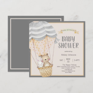 Cute Neutral Woodland Zoo Animals Baby shower Kaart