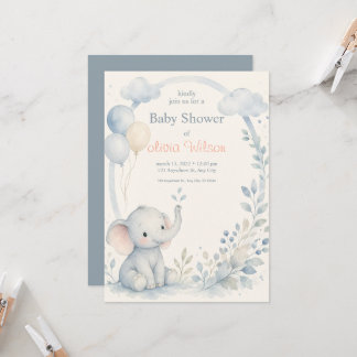 Cute Neutrale Baby Boy Shower Sjabloon Kaart