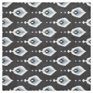 Cute neutrale grijze blauwe ikat tribale patronen stof
