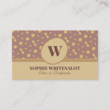 Cute neutrale kleurenmonogram visitekaartje