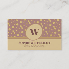 Cute neutrale kleurenmonogram visitekaartje