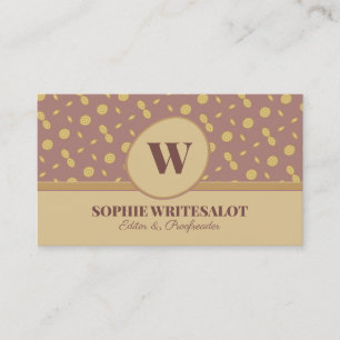 Cute neutrale kleurenmonogram visitekaartje