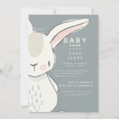 Cute Neutrale Waterverf Rabbit Baby shower Kaart (Voorkant)