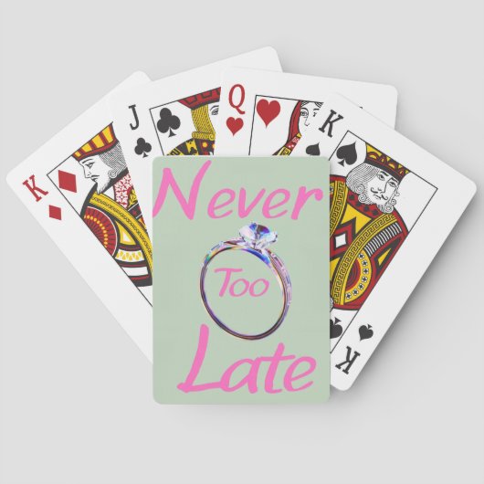 Cute Never Too Late  Pokerkaarten (Achterkant)