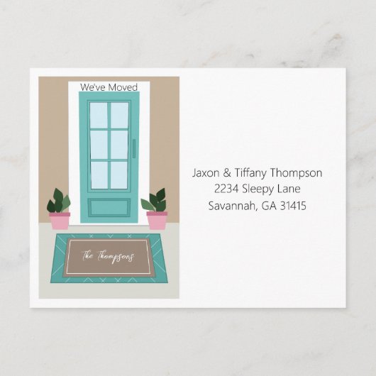 Cute New Address Announcement Briefkaart (Achterkant)