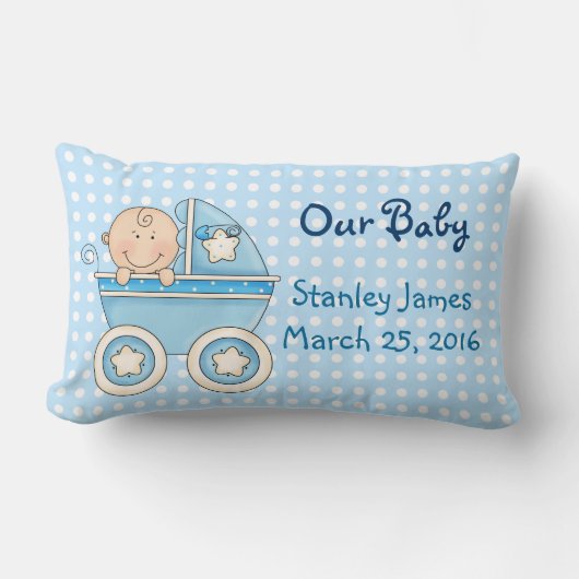 Cute New Baby Boy Pillow Kussen (Voorkant)