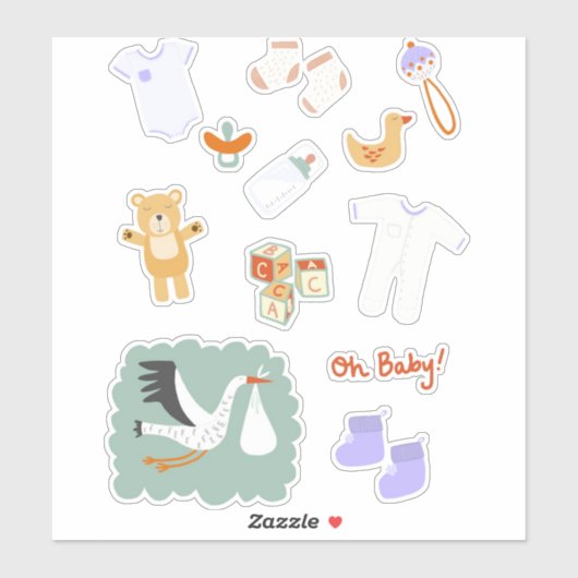 Cute New Baby Sticker (Vel)