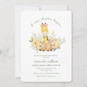 Cute New Chapter Begins Garden Giraffe Baby Shower Kaart (Voorkant)