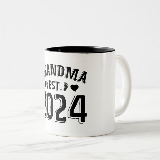 Cute New Grandma, opgericht in 2024 Tweekleurige Koffiemok (Voorkant rechts)