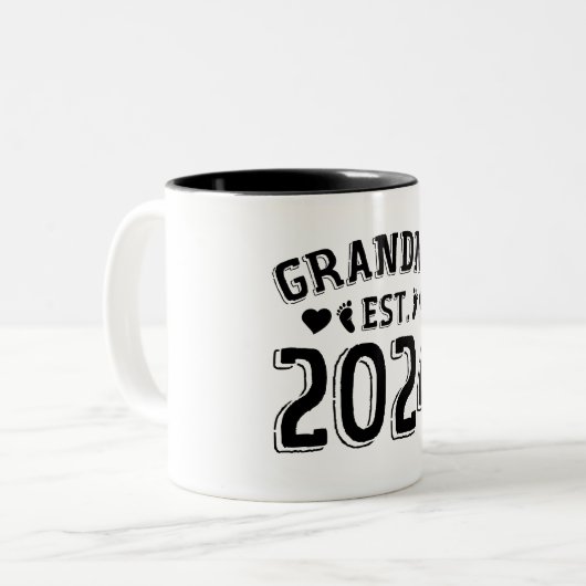 Cute New Grandma, opgericht in 2024 Tweekleurige Koffiemok (Voorkant links)