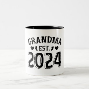 Cute New Grandma, opgericht in 2024 Tweekleurige Koffiemok