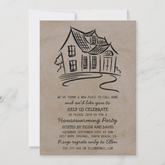 Cute New Home Housewarming Invitations Kaart (Voorkant)