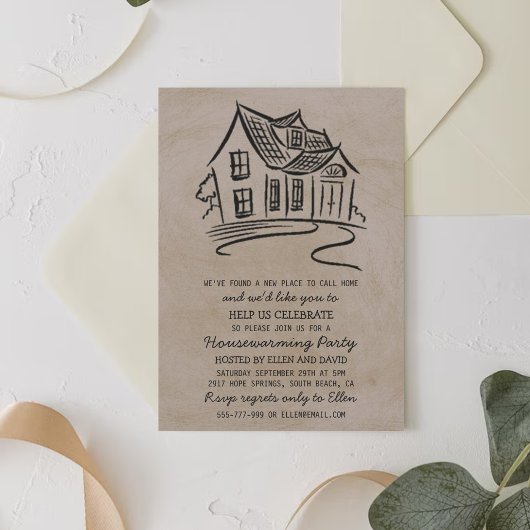 Cute New Home Housewarming Invitations Kaart
